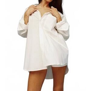 NEW GIL RODRIGUEZ big button up shirt in white